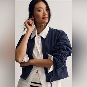 NWOT Knit Bomber Jacket by Anthropologie in Navy